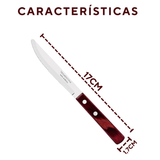 Faca Sobremesa Polywood Vermelho Tramontina