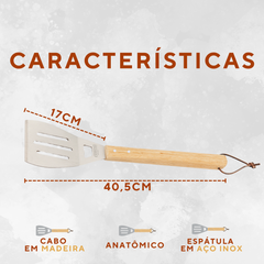 Espatula Churrasco Cabo Madeira