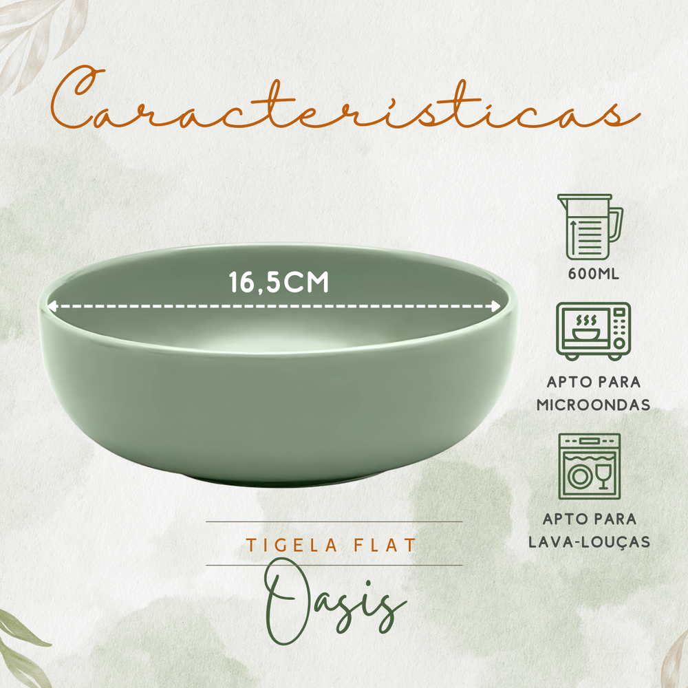 Tigela Flat Oasis Cerâmica 600ml - A Gourmet