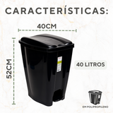 Lixeira Com Pedal 40 Litros Eco Nature