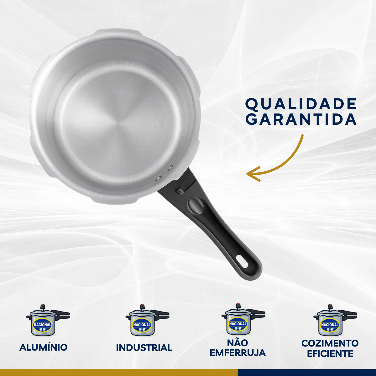 Panela pressão alumínio polido 4,5L