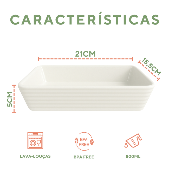 Travessa Porcelana Canelada 800ml Main Image