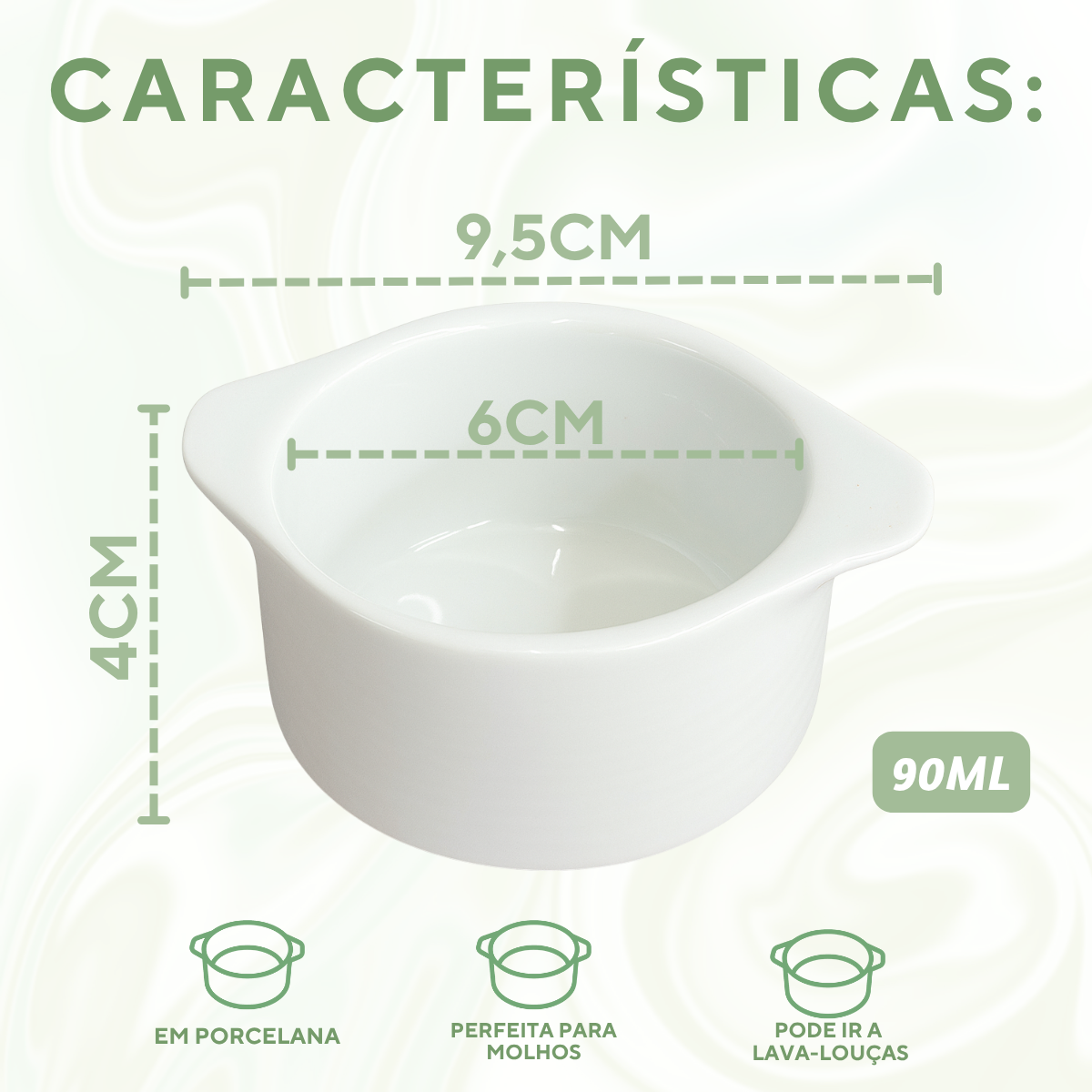 Ramekim Liso Porcelana 90ml
