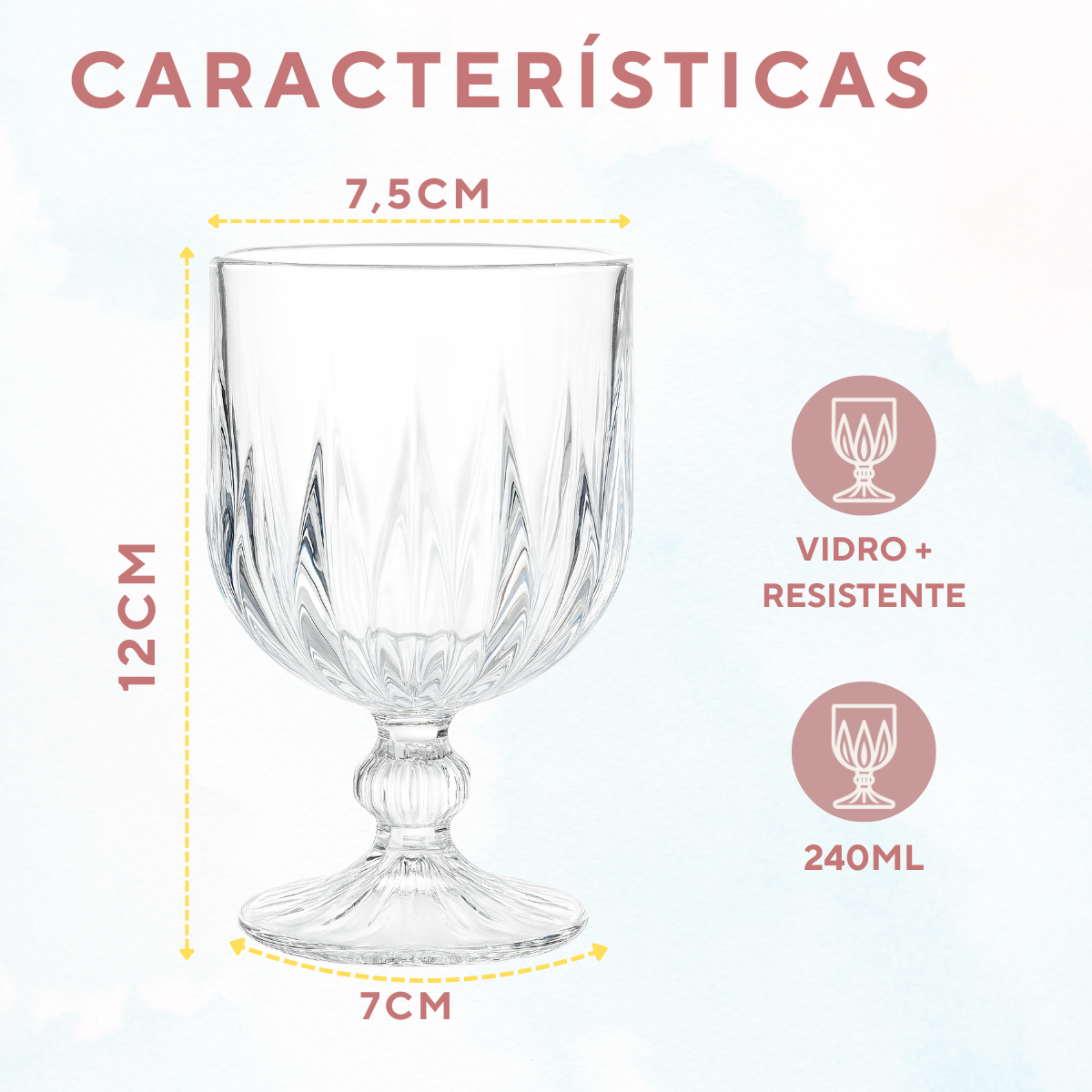 Taça de Vidro 240ml Transparente Sobremesa