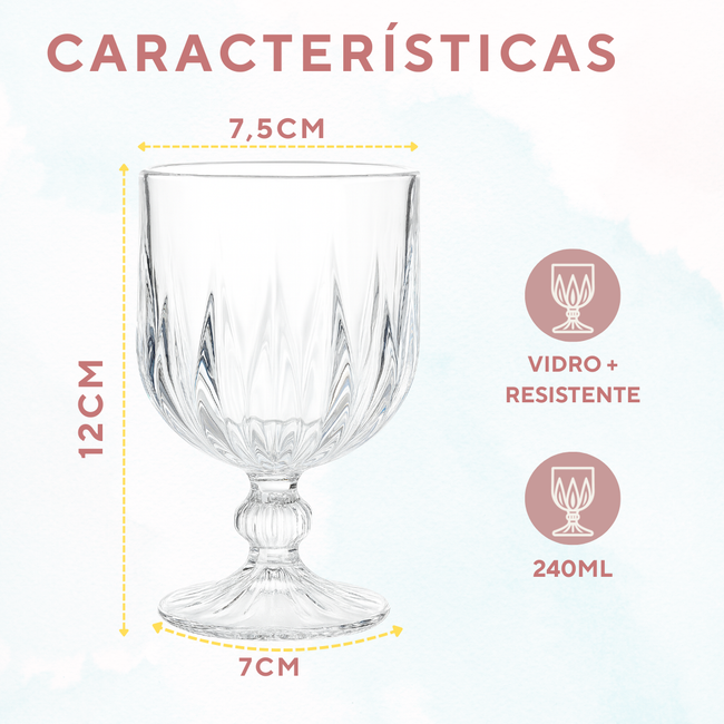 Taça de Vidro 240ml Transparente Sobremesa Main Image