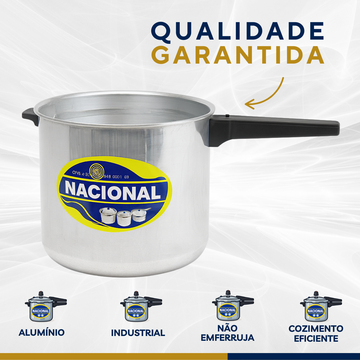 Panela pressão alumínio Polido 10litros