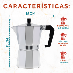 Cafeteira Italiana alumínio 300ml