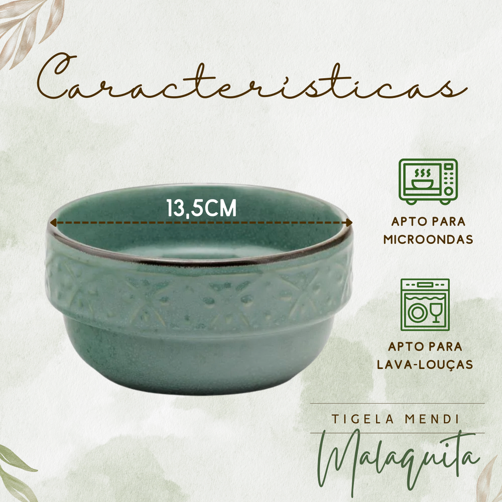Tigela Malaquita Cerâmica 500ml - A Gourmet