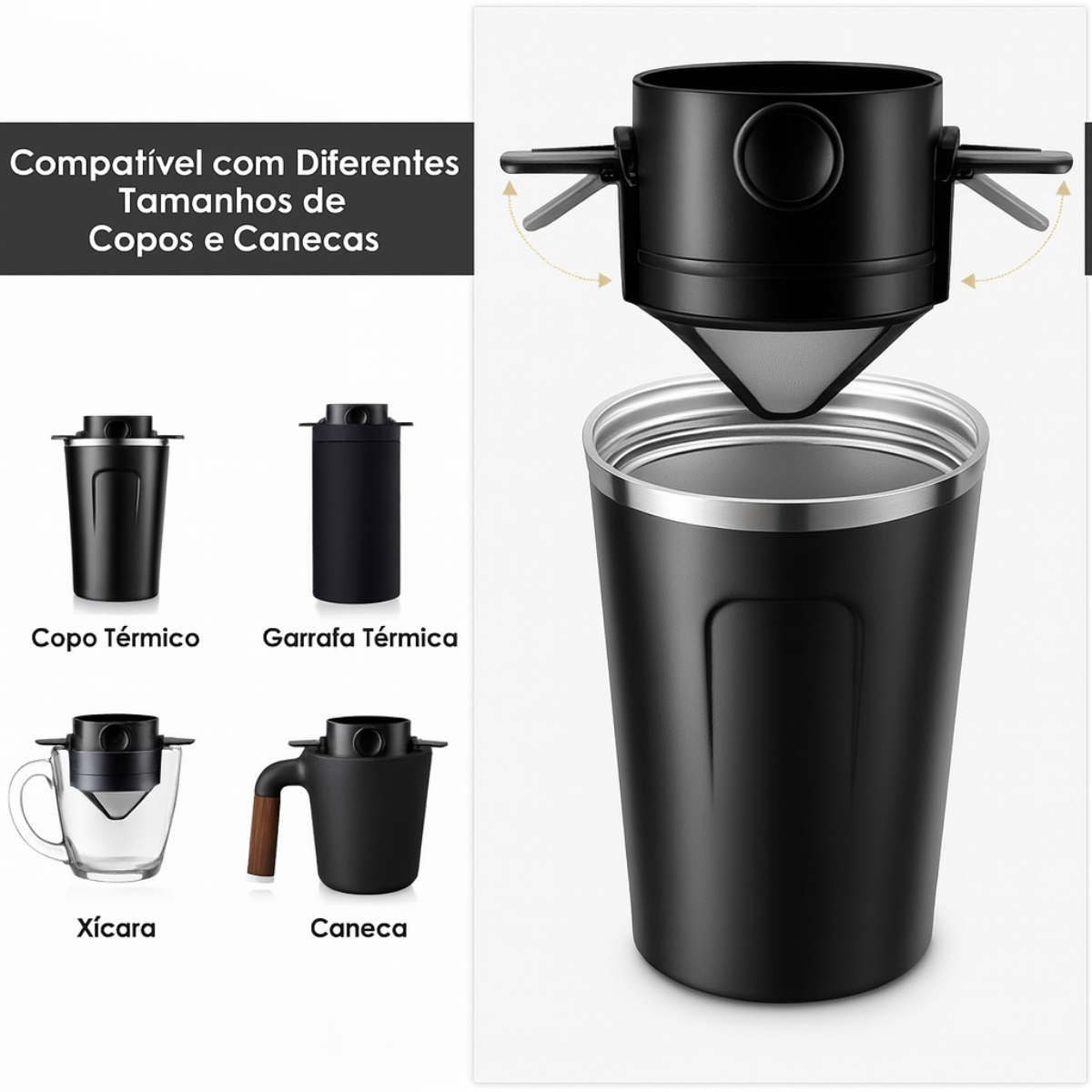 Mini coador café e chá