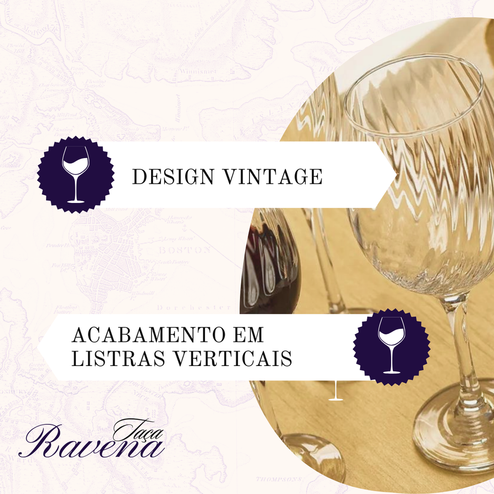 Taça Ravena Vidro 600ml - A Gourmet