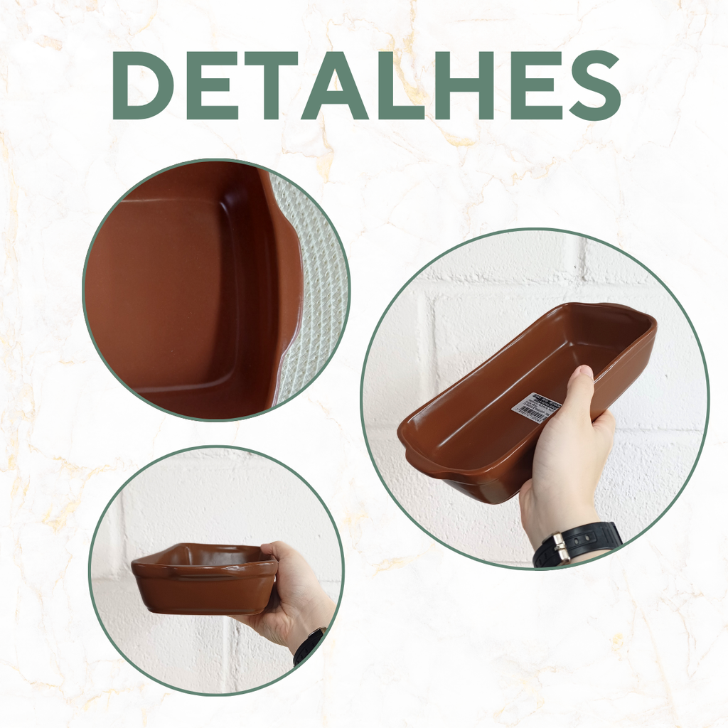Travessa Retangular Ceramica Refrataria 750ml