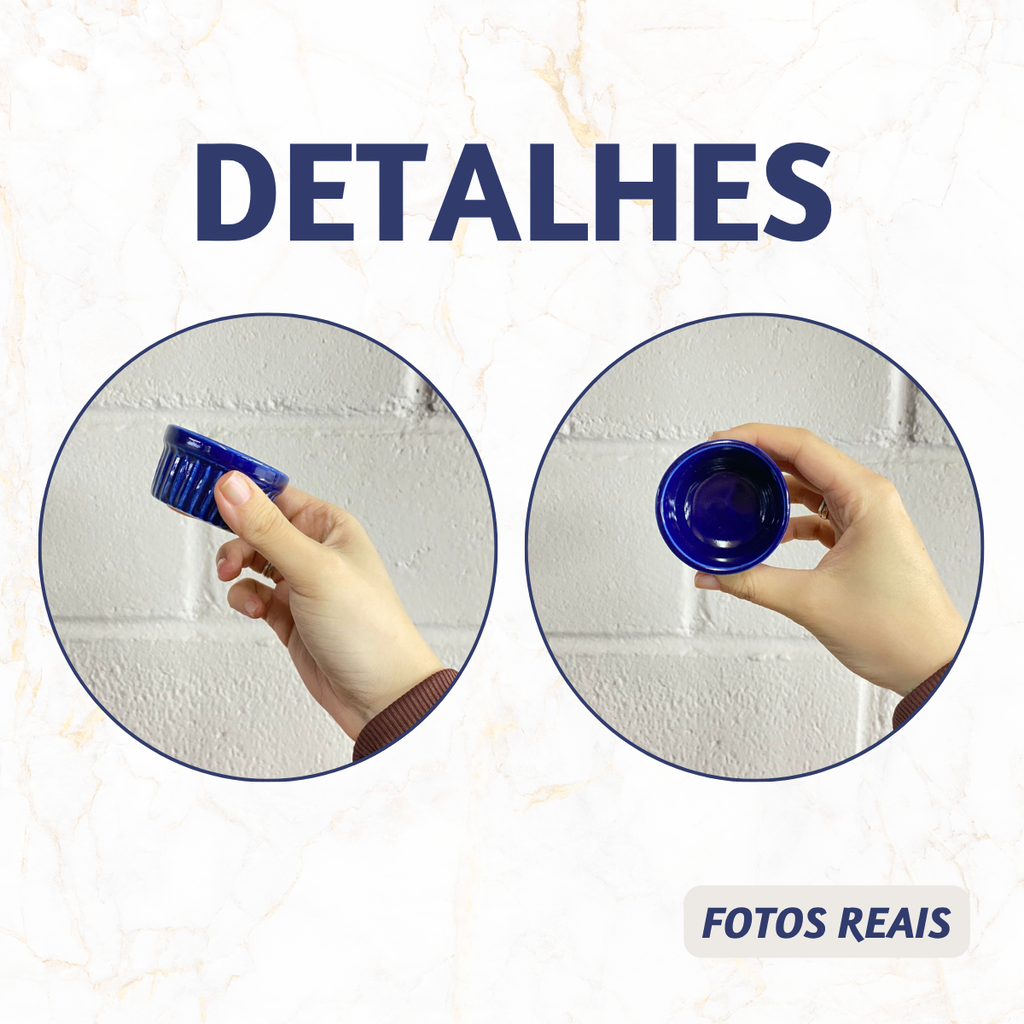 Ramequim Porcelana 40ml Azul