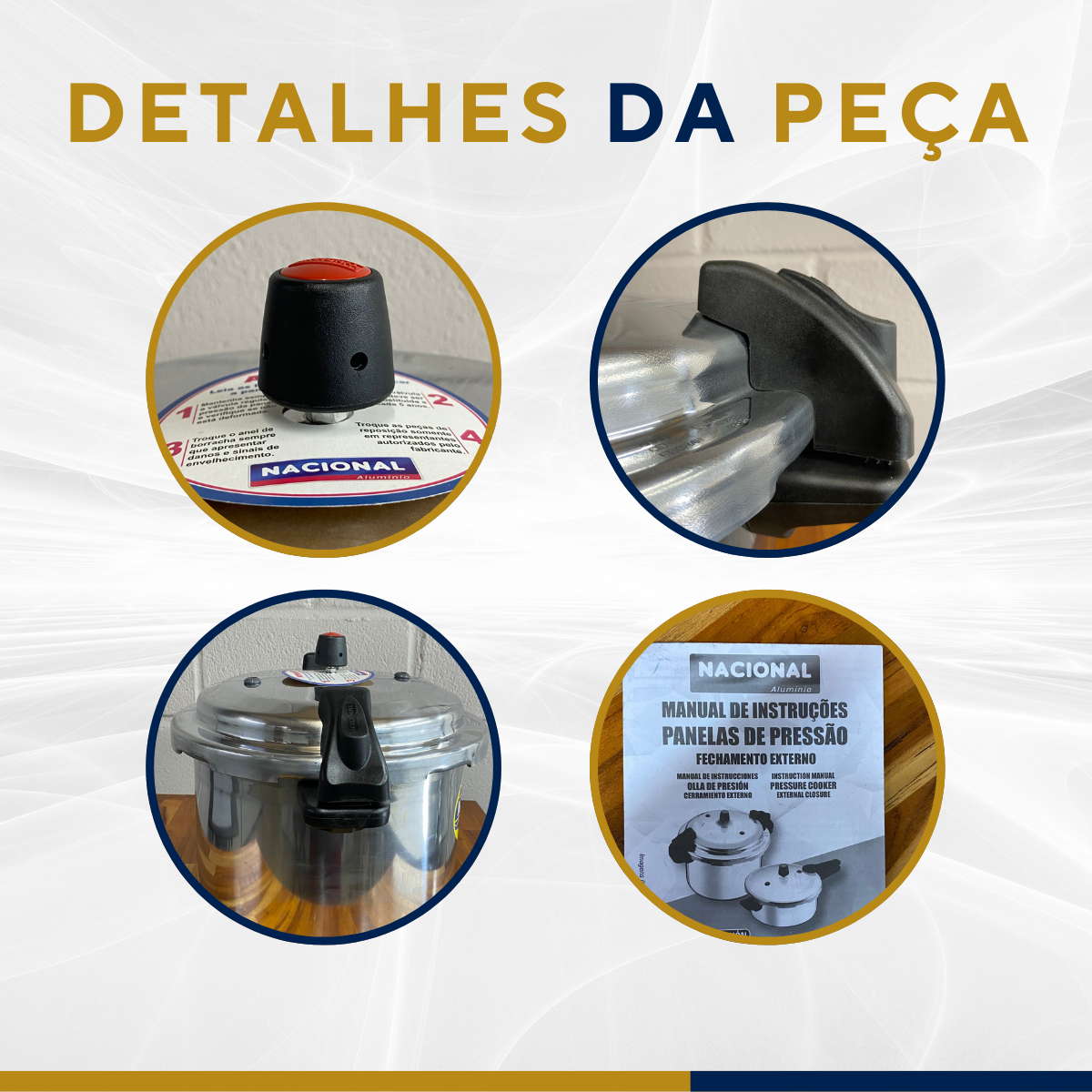 Panela pressão alumínio polido 15litros