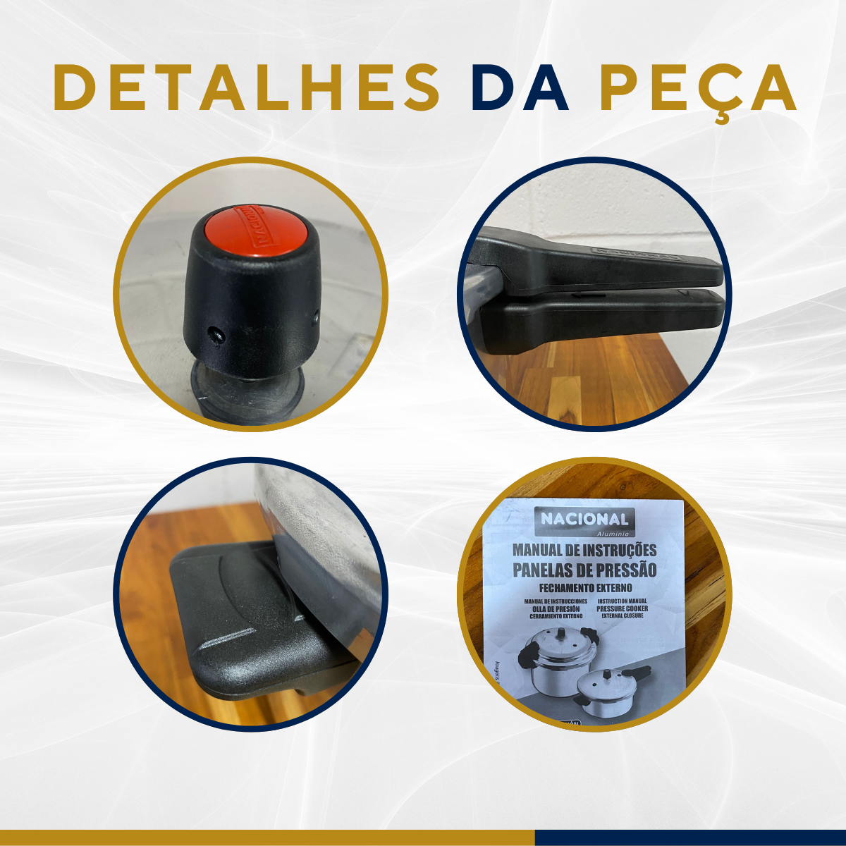 Panela pressão alumínio Polido 10litros