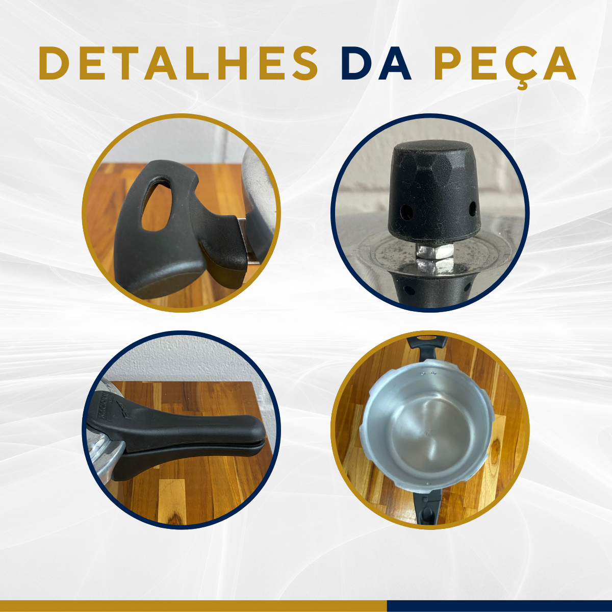 Panela pressão alumínio polido 4,5L