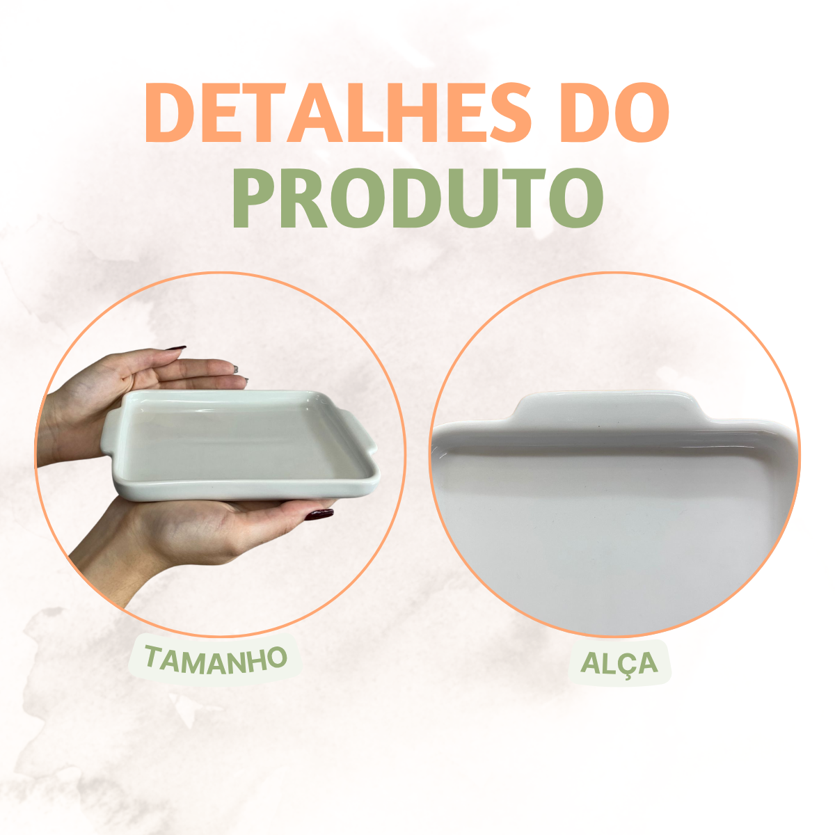 Bandeja Retangular Porcelana