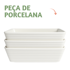 Travessa Porcelana Canelada 800ml