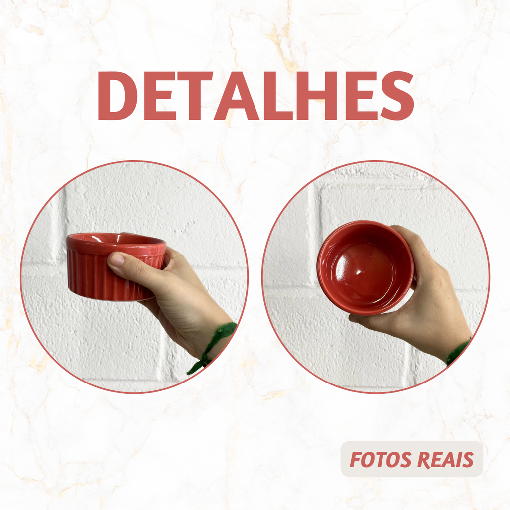 Ramekim Grande Porcelana Vermelho