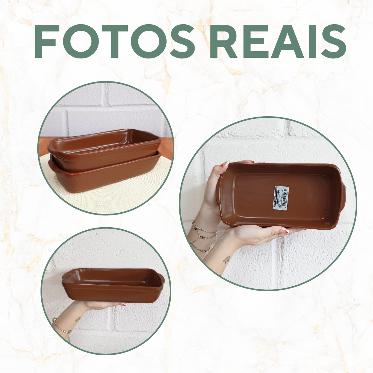 Travessa Retangular Ceramica Refrataria 750ml
