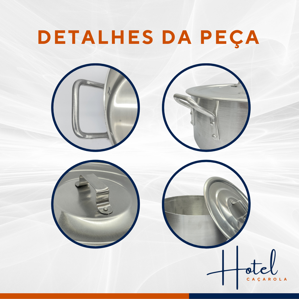 Caçarola Hotel Reta N40 Aluminio Cajamac