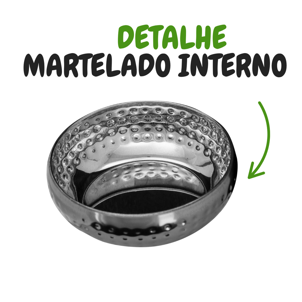 Tigela em aço inox martelado 3,5L Tuut Tigela