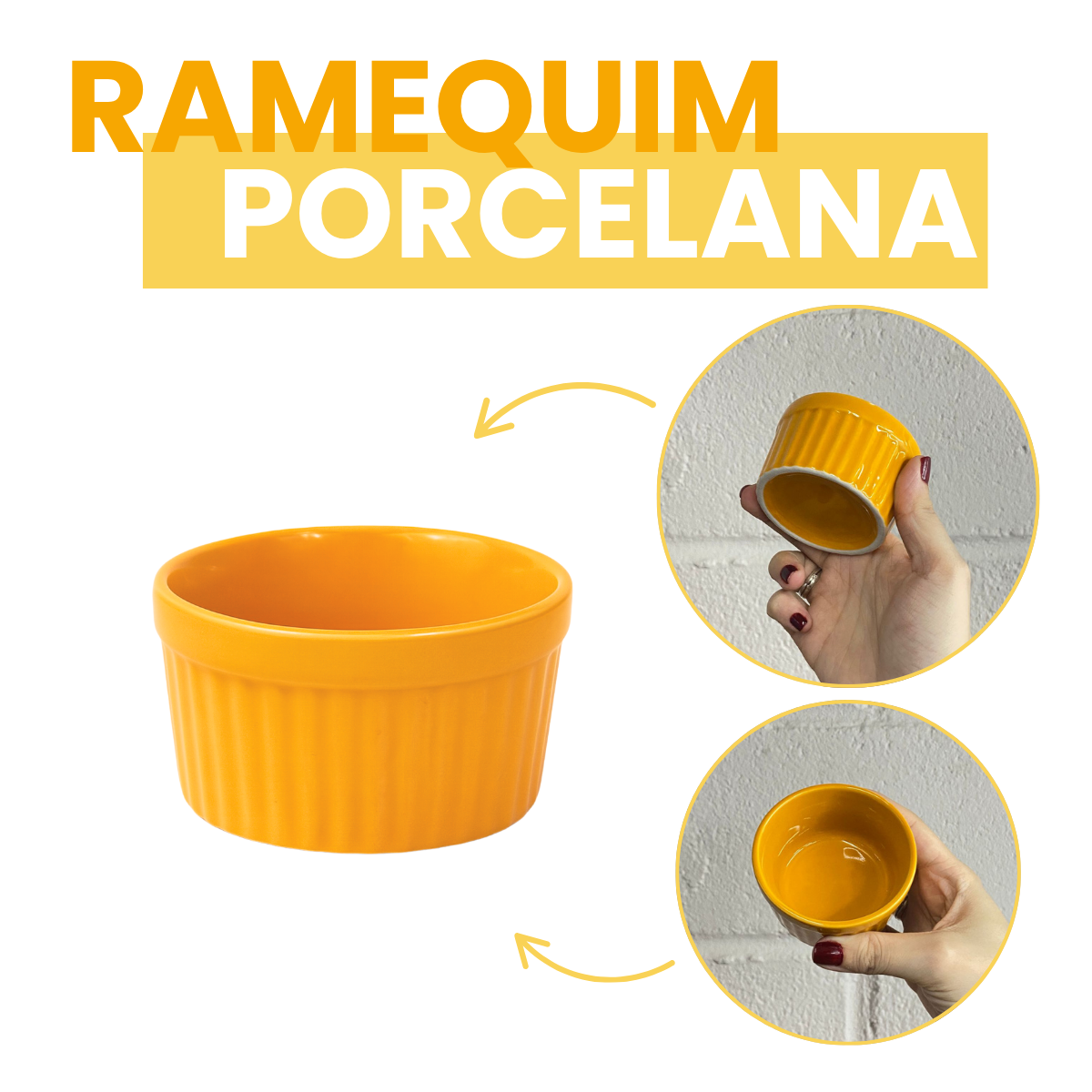 Ramekim Porcelana 90ml Laranja
