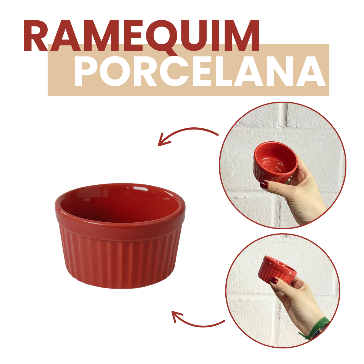 Ramekim canelado 100ml Vermelho