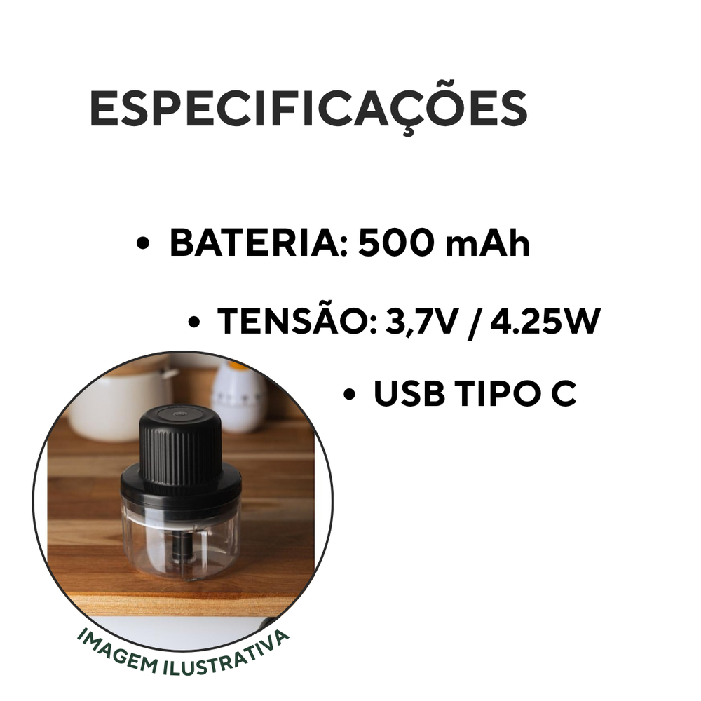 Processador Mini Preto USB - A Gourmet