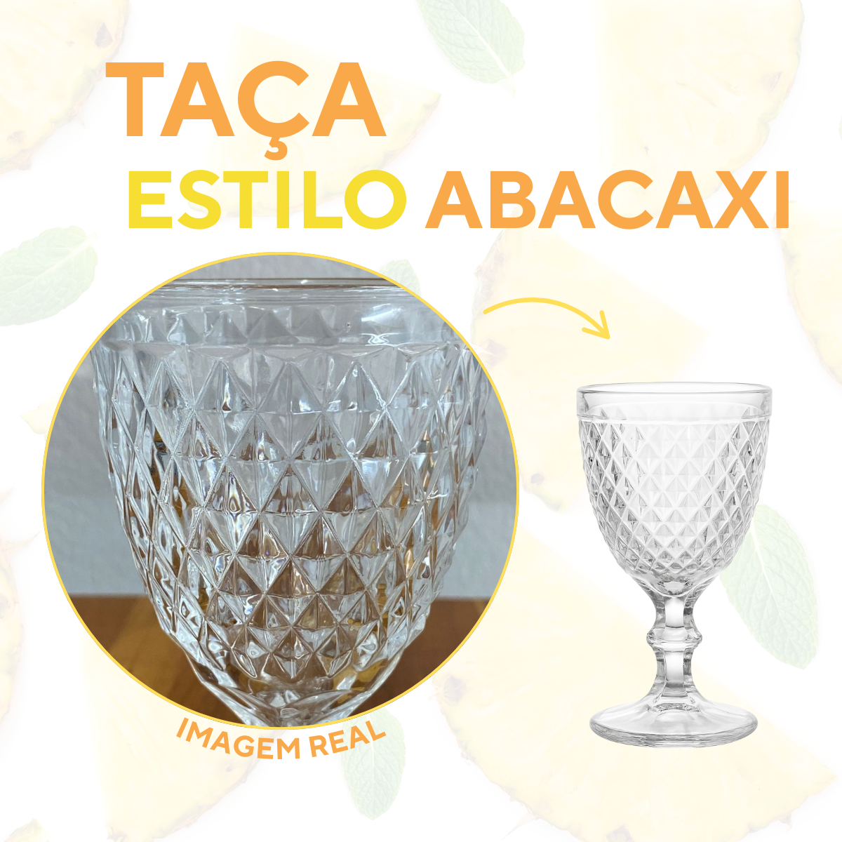 Taça de Vidro Bico Abacaxi 230ml