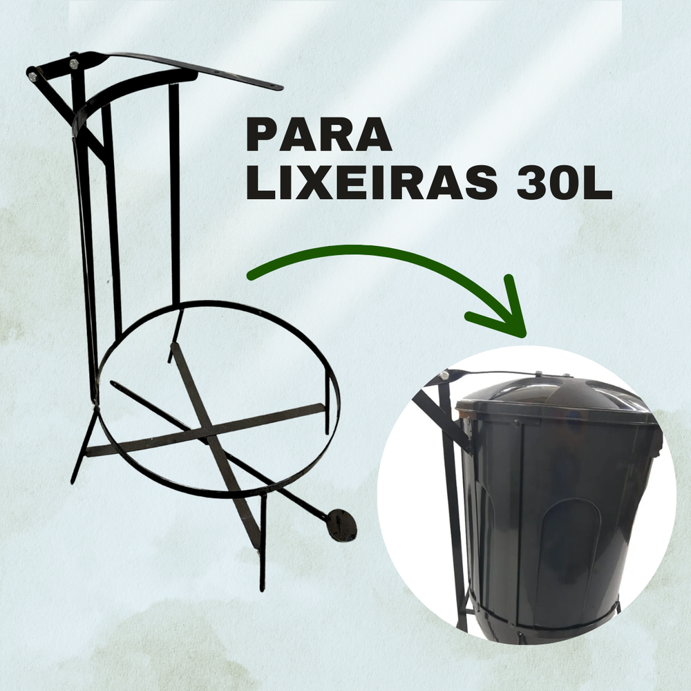 Armação de Cesto Lixeira Ferro 30L - A Gourmet