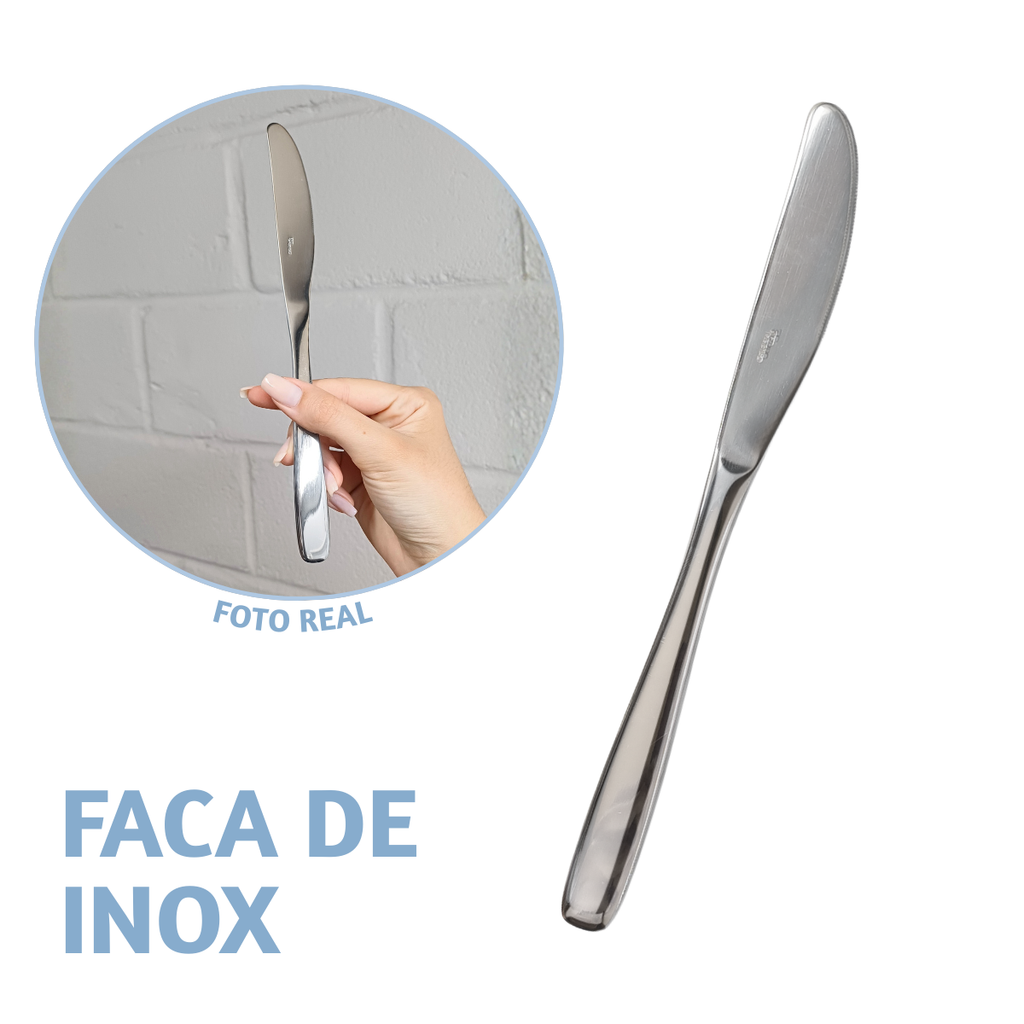 Kit 12 Garfo e 12 Faca Paulista Aço Inox