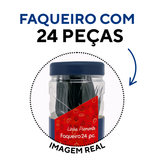 Conjunto faqueiro com pote 24peças azul A Gourmet