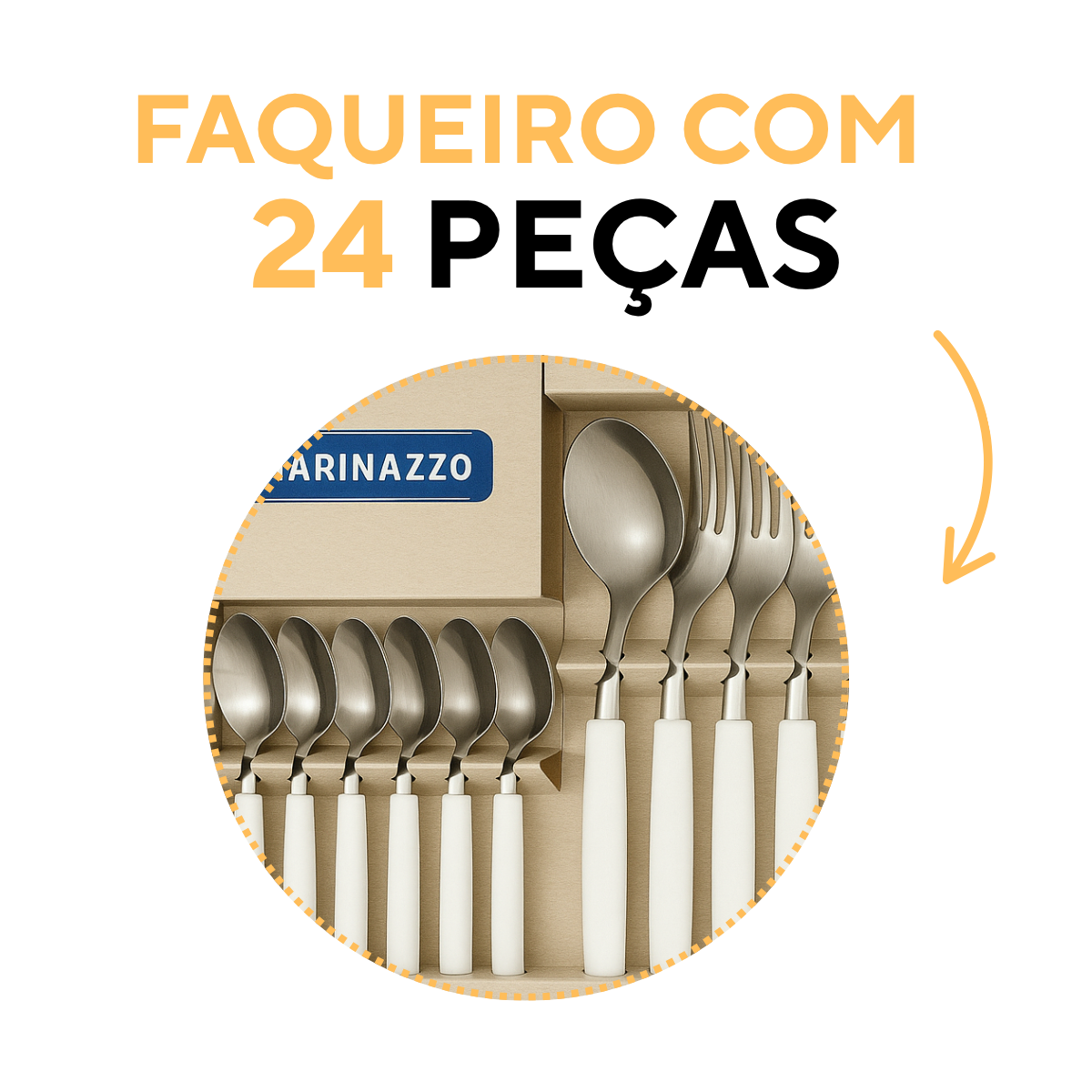 Conjunto 24 Peças Piemonte Branco A Gourmet
