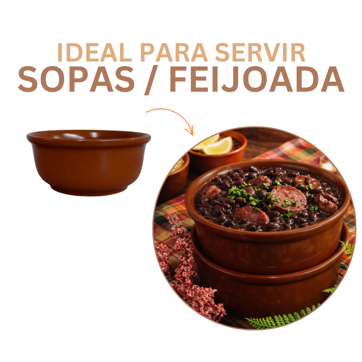 Cumbuca Ceramica Refrataria 1,1Litros