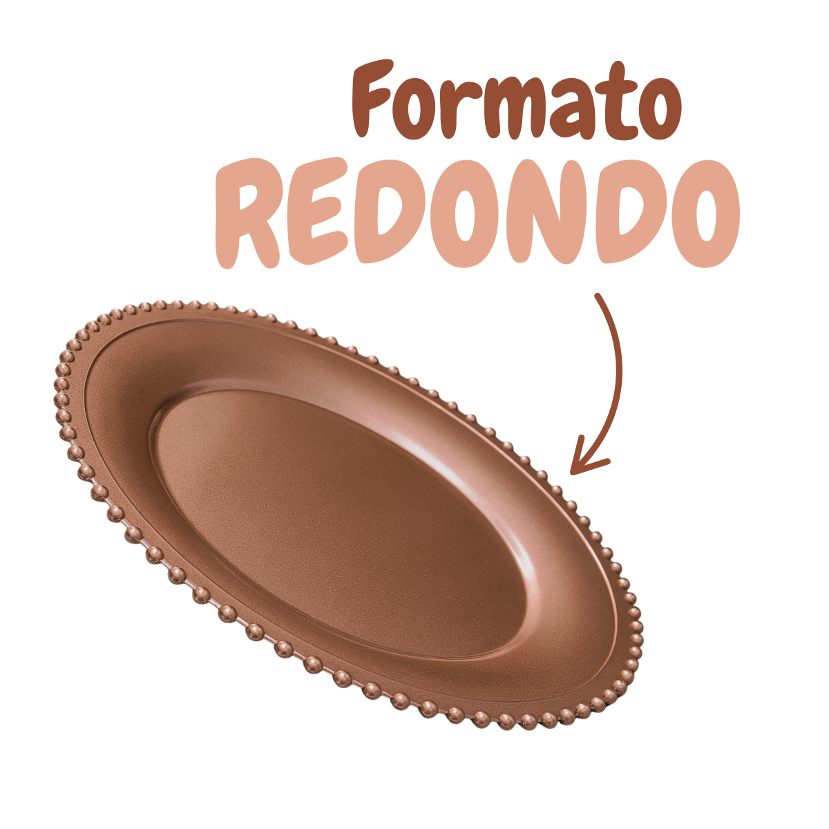 Sousplat Rose Gold 33cm Yagzi Sousplat