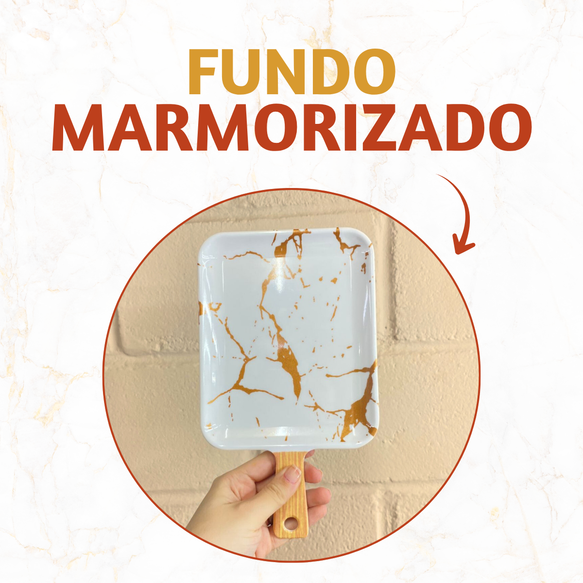 Travessa Melamina Marmorizada