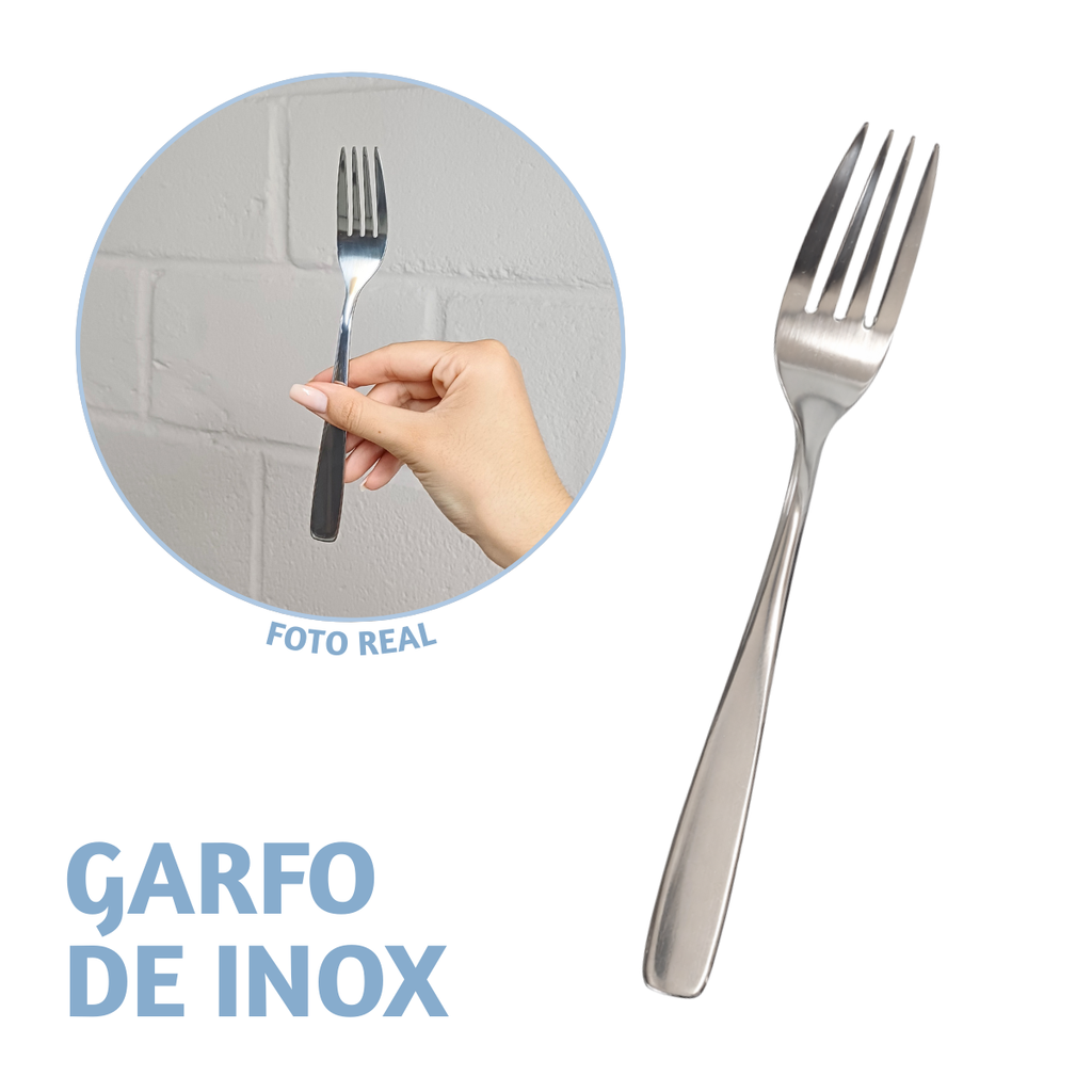 Kit 12 Garfo e 12 Faca Paulista Aço Inox