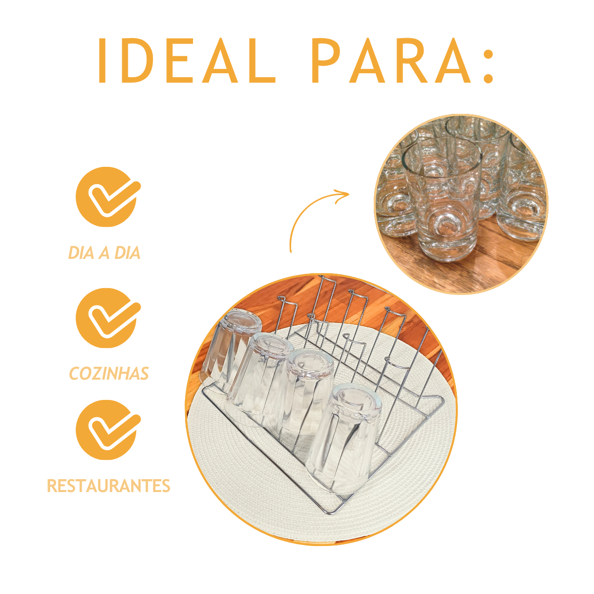 Suporte Cromado para 24 Copos Hotel Profissional