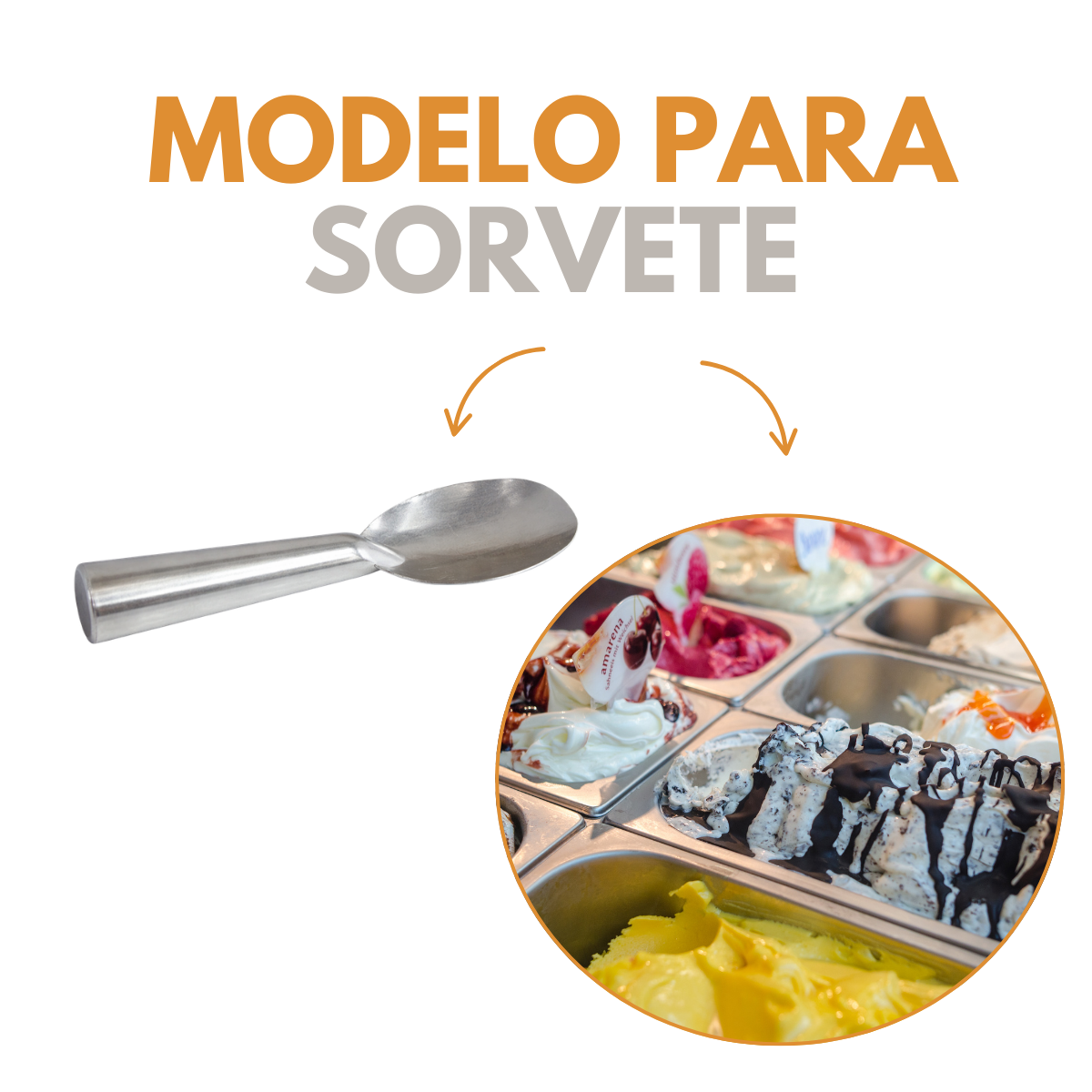 Colher Pegador de Sorvete Sorveteria Aluminio
