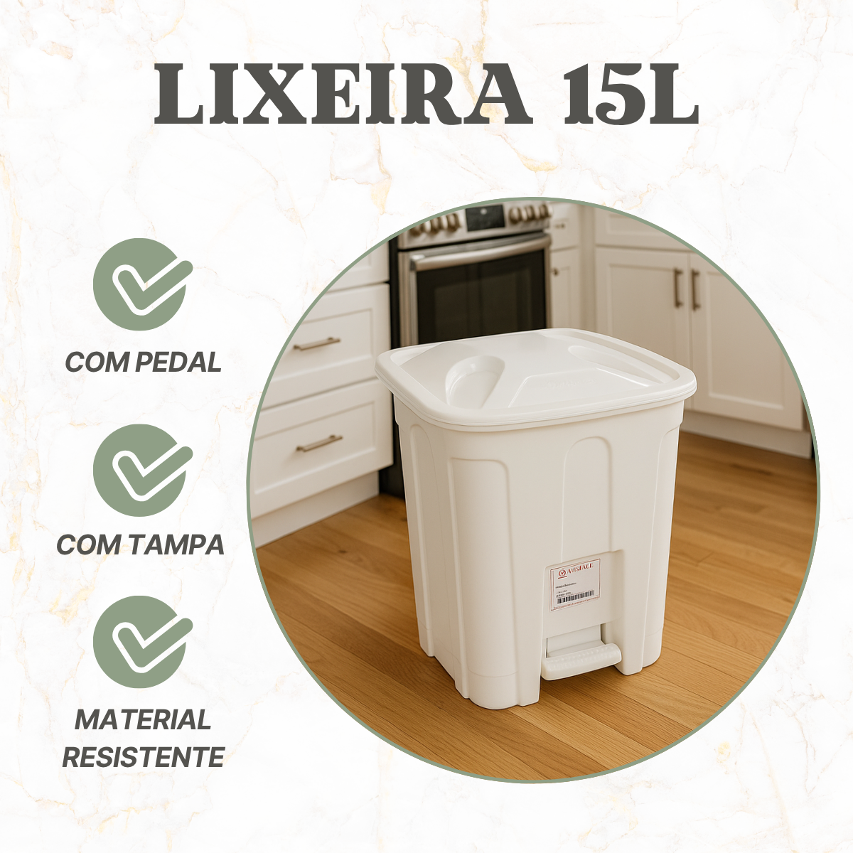 Lixeira Com Pedal 15 Litros