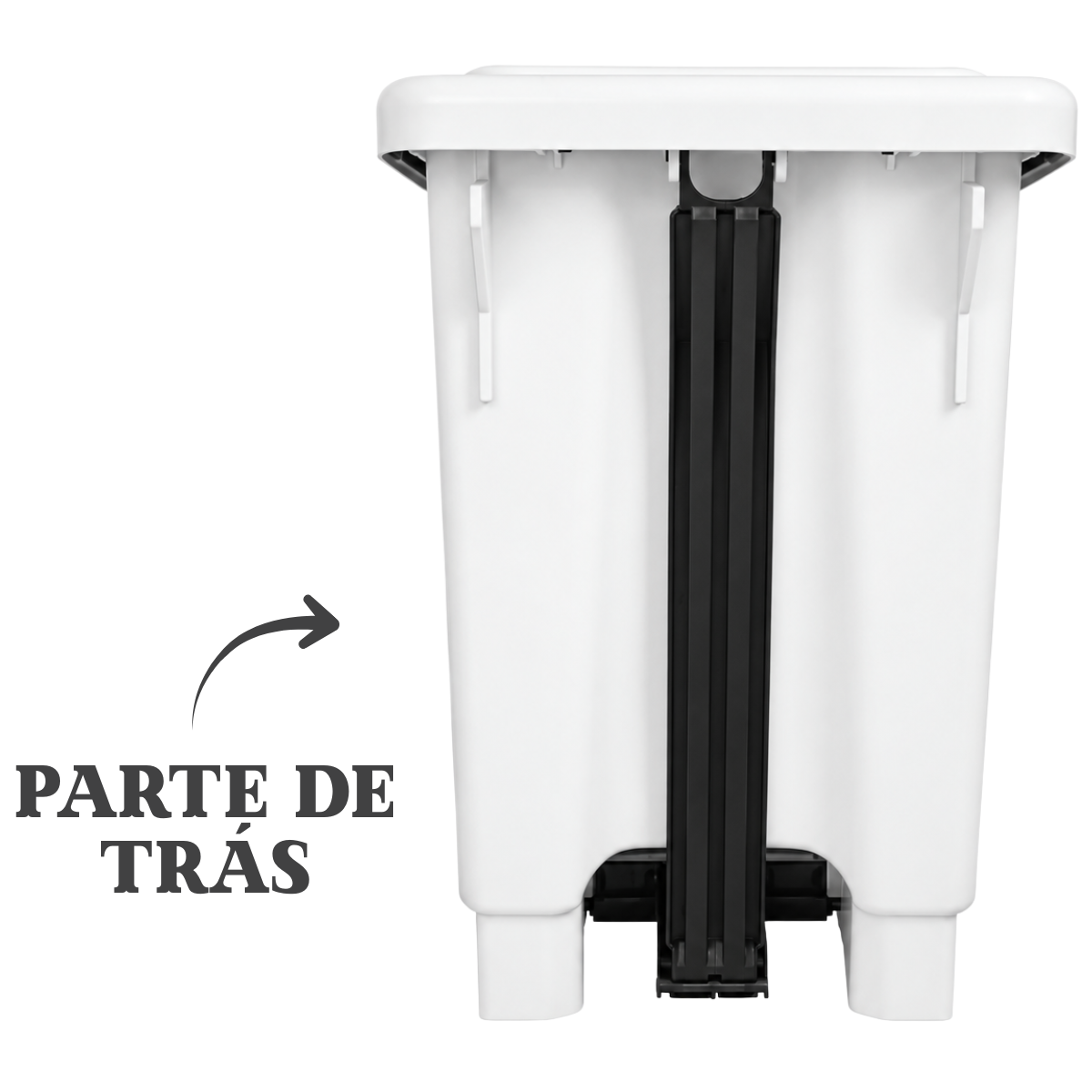 Lixeira Branca Retangular Com Pedal 15L