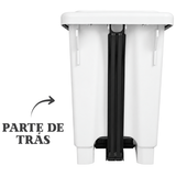 Lixeira Branca Retangular Com Pedal 15L
