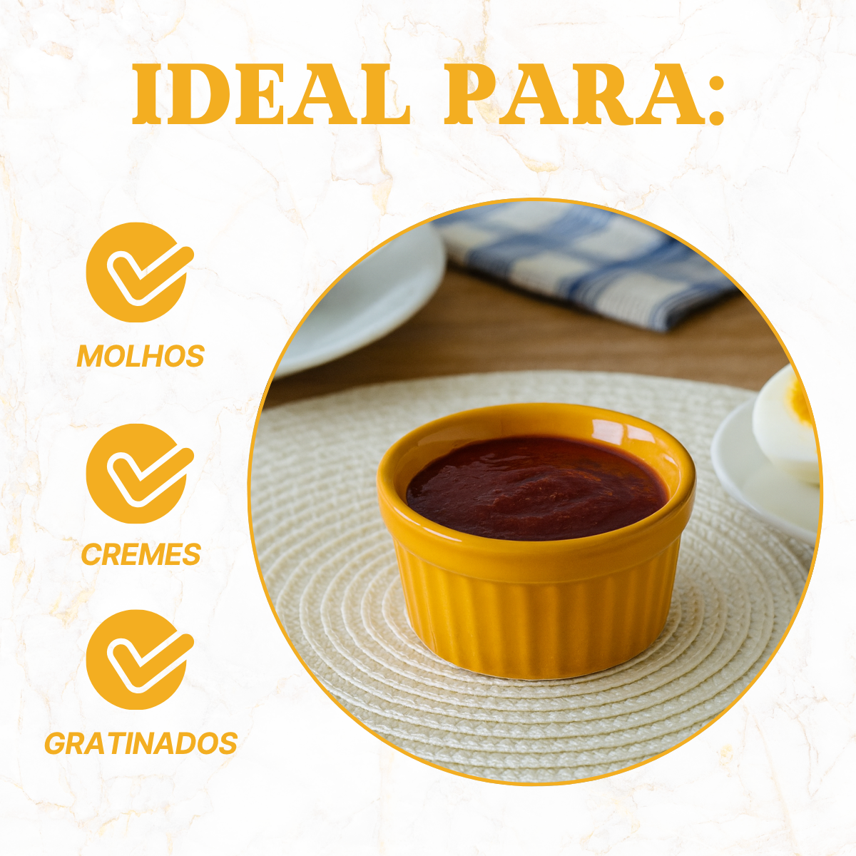 Ramekim Porcelana 40ml Laranja