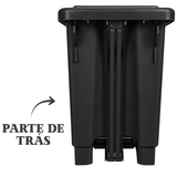 Lixeira Preta Retangular C/Pedal 25L