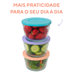 Tigela Vidro 670ml Tampa Sortida