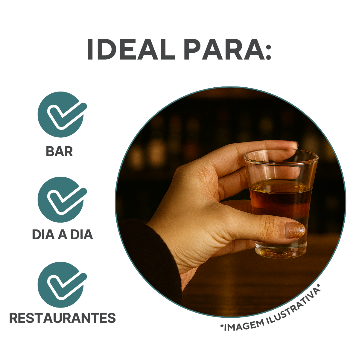 Copo de Dose 60ml Shot de Vidro