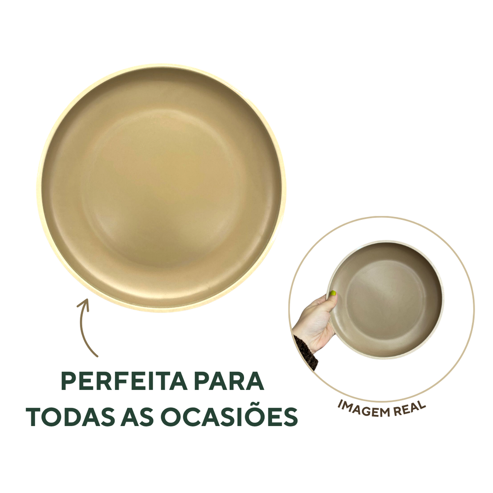 Prato Sobremesa Melamina Bege Rojemac Pratos de Sobremesa