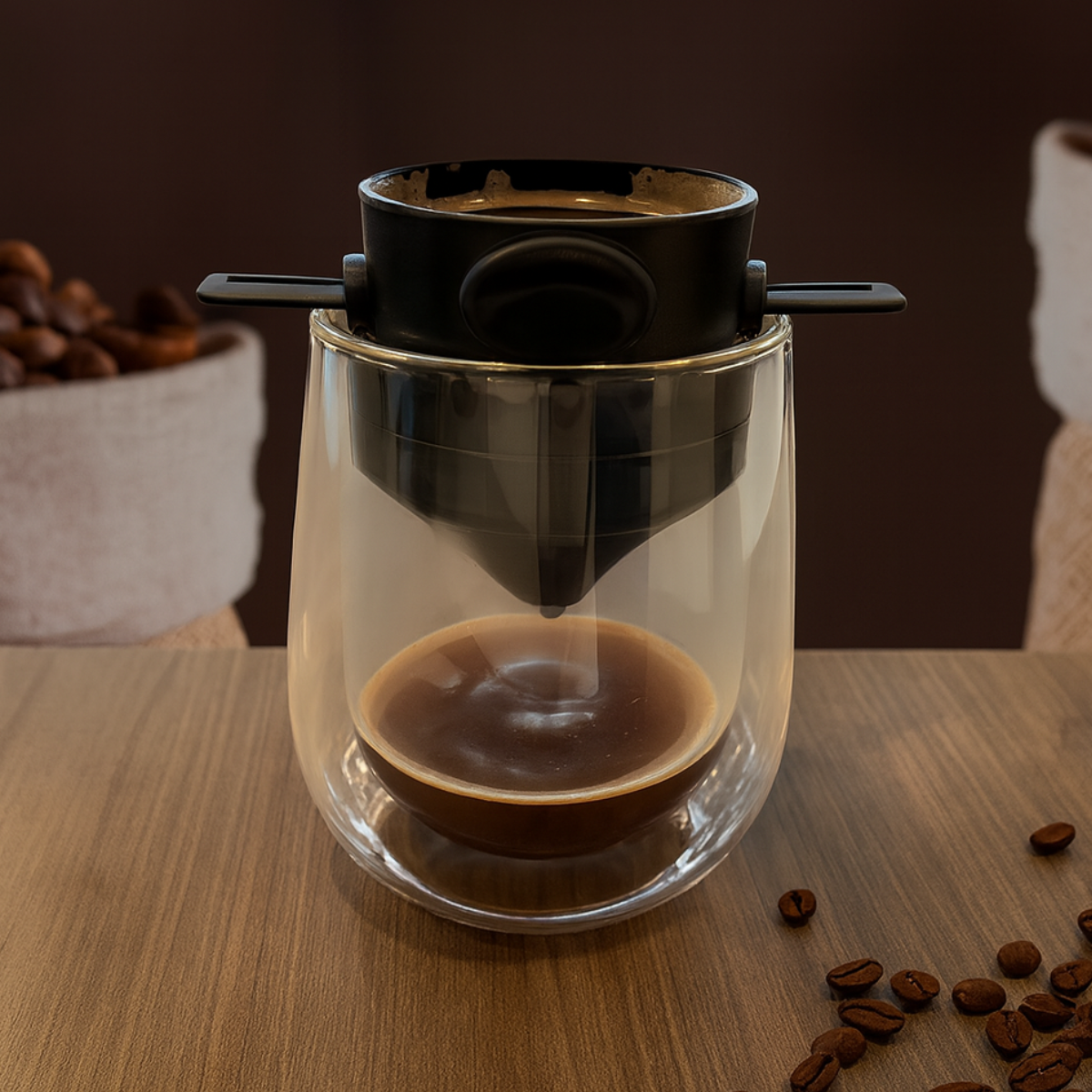 Mini coador café e chá