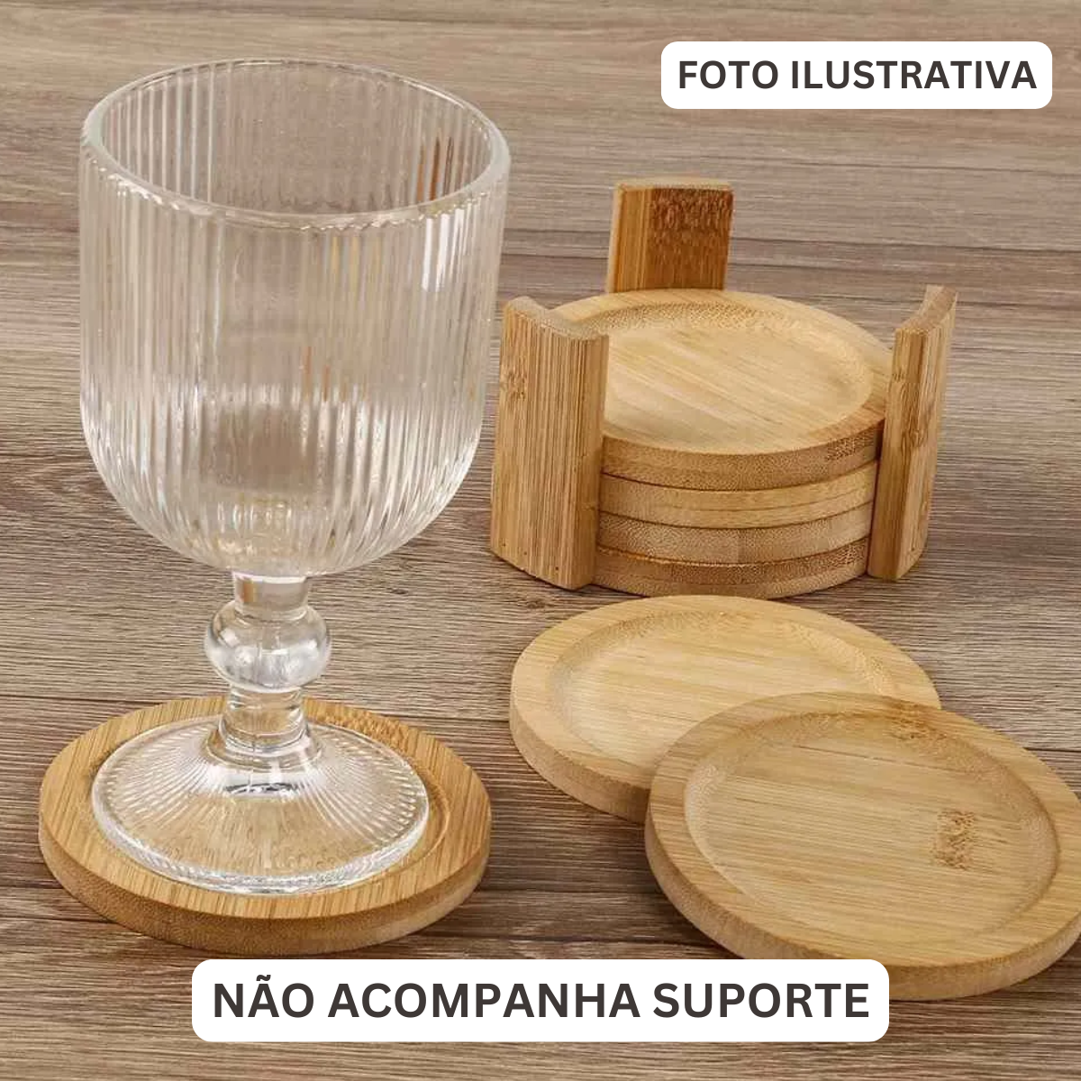 Porta Copos Redondo Bambu - A Gourmet