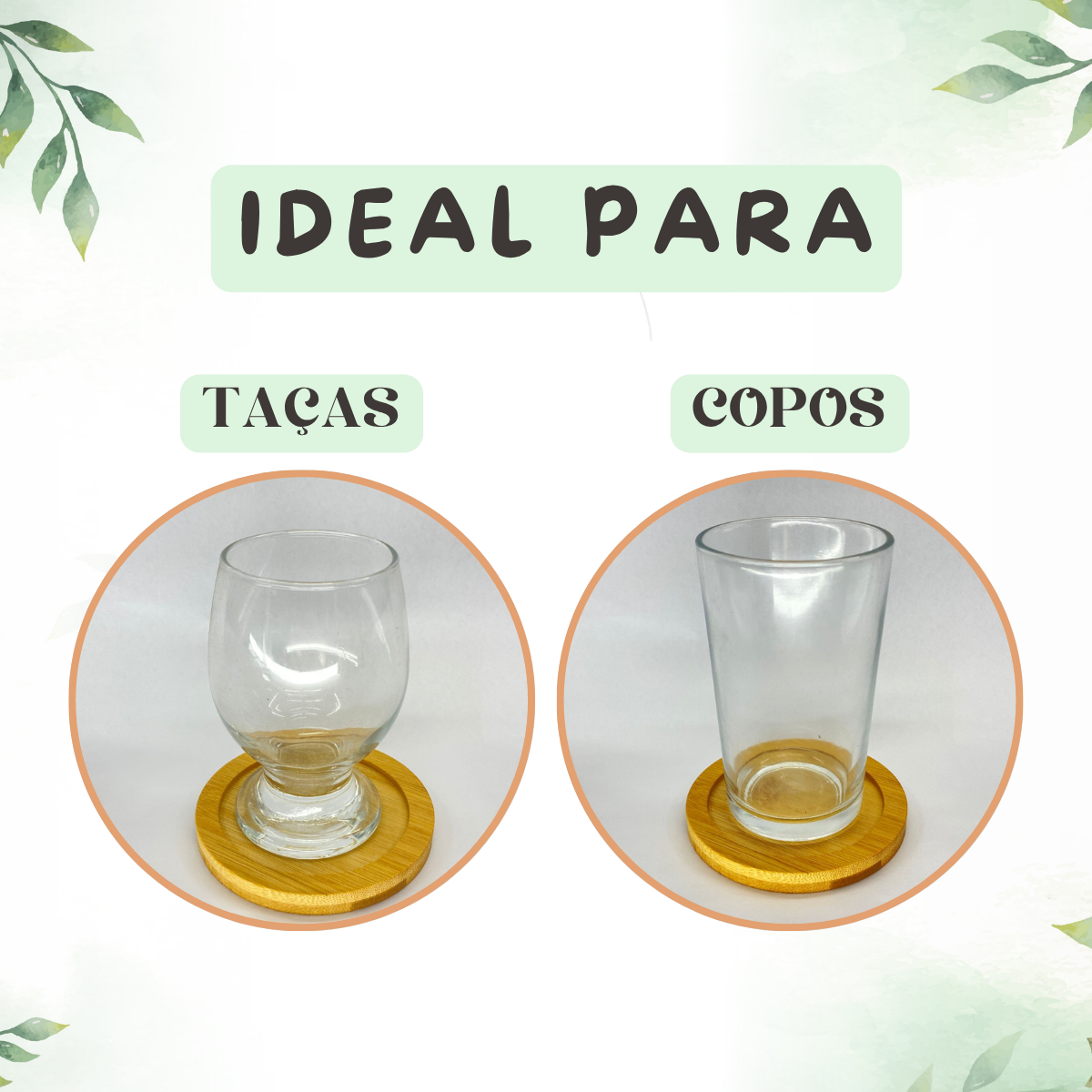 Porta Copos Redondo Bambu - A Gourmet